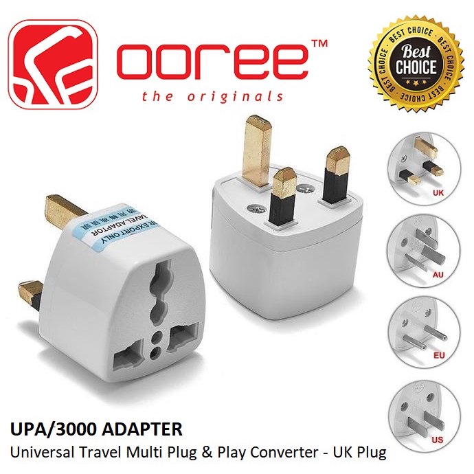 UNIVERSAL TRAVEL POWER ADAPTER MULTI UK PLUG PLUG & PLAY CONVERTER UPA ...