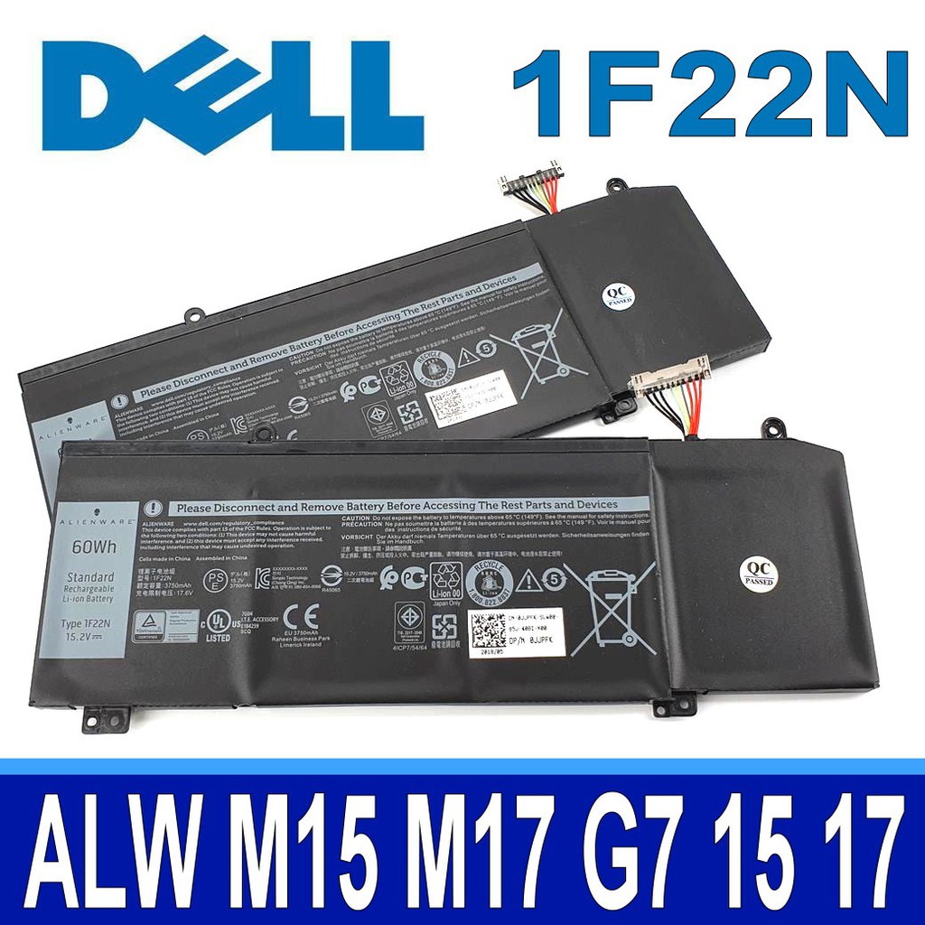 DELL 1F22N JJPFK Alienware P79F P79F001 P82F P82F001 M15 M17 P37E