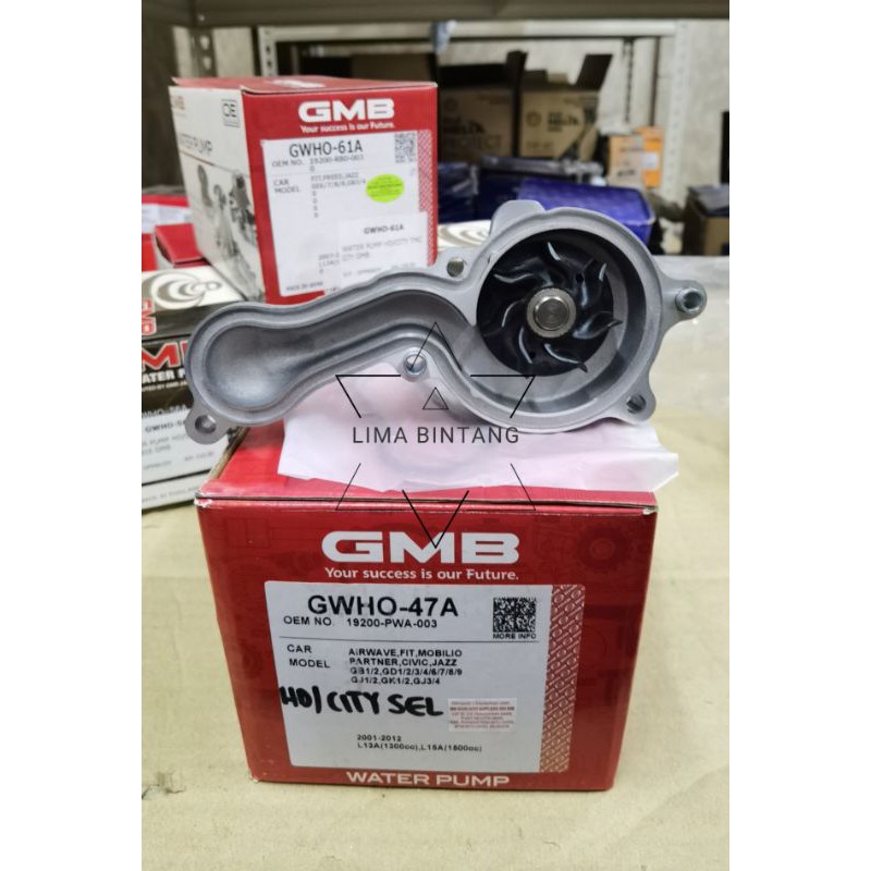 GMB WATER PUMP HONDA CITY SEL [VTEC, IDSI] 20022007 Shopee Malaysia