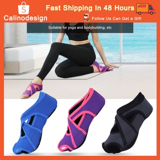 1 Pair Women Non-slip Fitness Dance Pilates Socks Professional Indoor Shoes