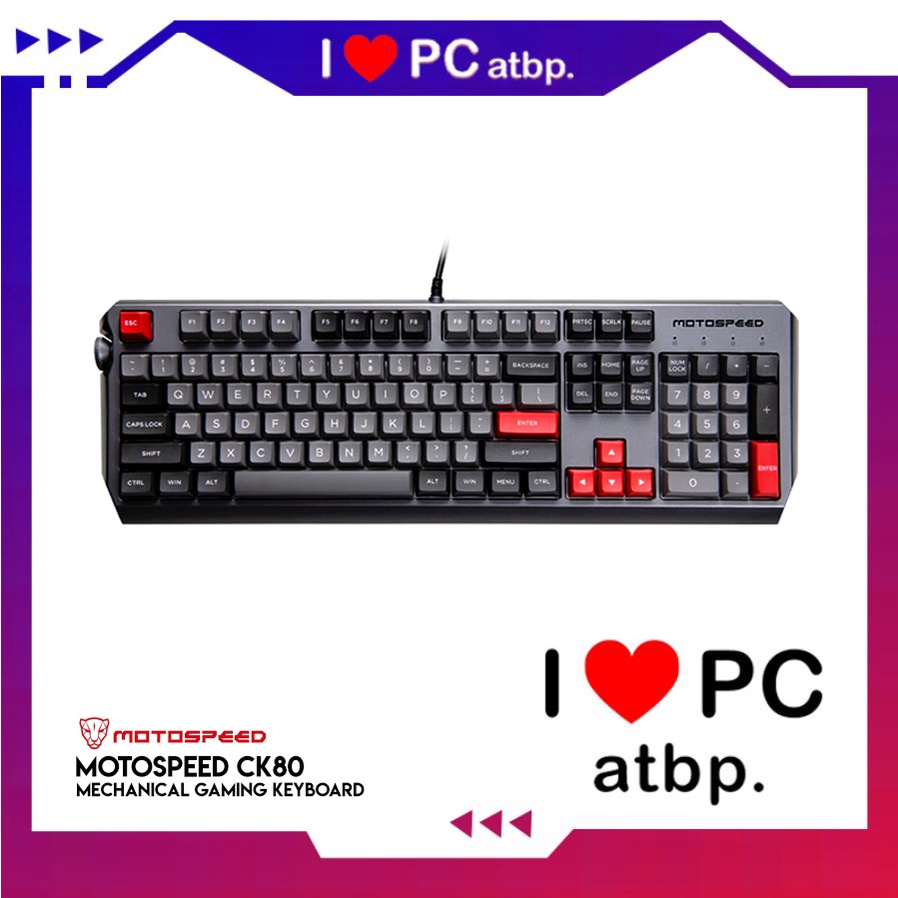 Motospeed CK80 Mechanical Gaming Keyboard (104-Full Keys, Outemu Blue ...