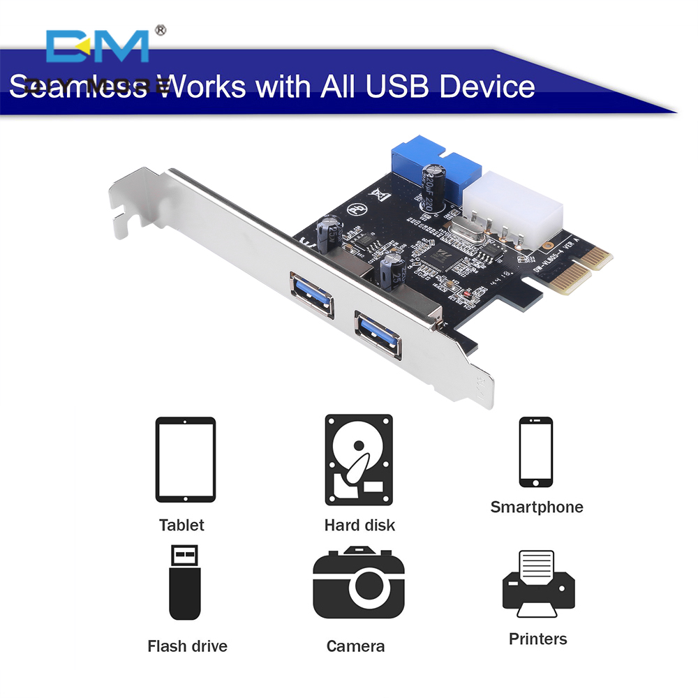 USB 3.0 PCI-E Expansion Card Adapter External 2 Port USB3.0 Hub ...