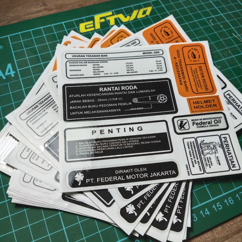 Complementary detail Sticker for honda astrea star prima grand Legend ...