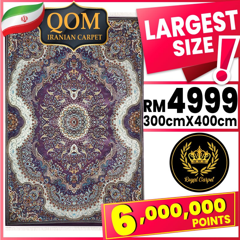 QOM IRANIAN HAND MADE CARPET [300CM X 400CM] 🇮🇷 / DIPERBUAT DARIPADA ...