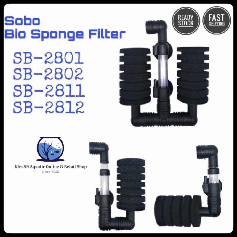 KFEI89 Sobo Aquarium Sponge Filter Sb2801 / Sb2802 / Sb2811 / Sb