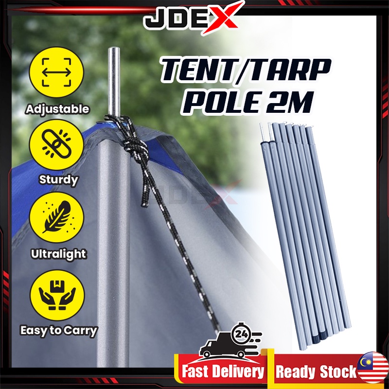 SAN LIKE Adjustable Telescopic Tent Poles - 2 Set Aluminum Tarp Poles For Canopy & Shelter (29in To 82.68in)