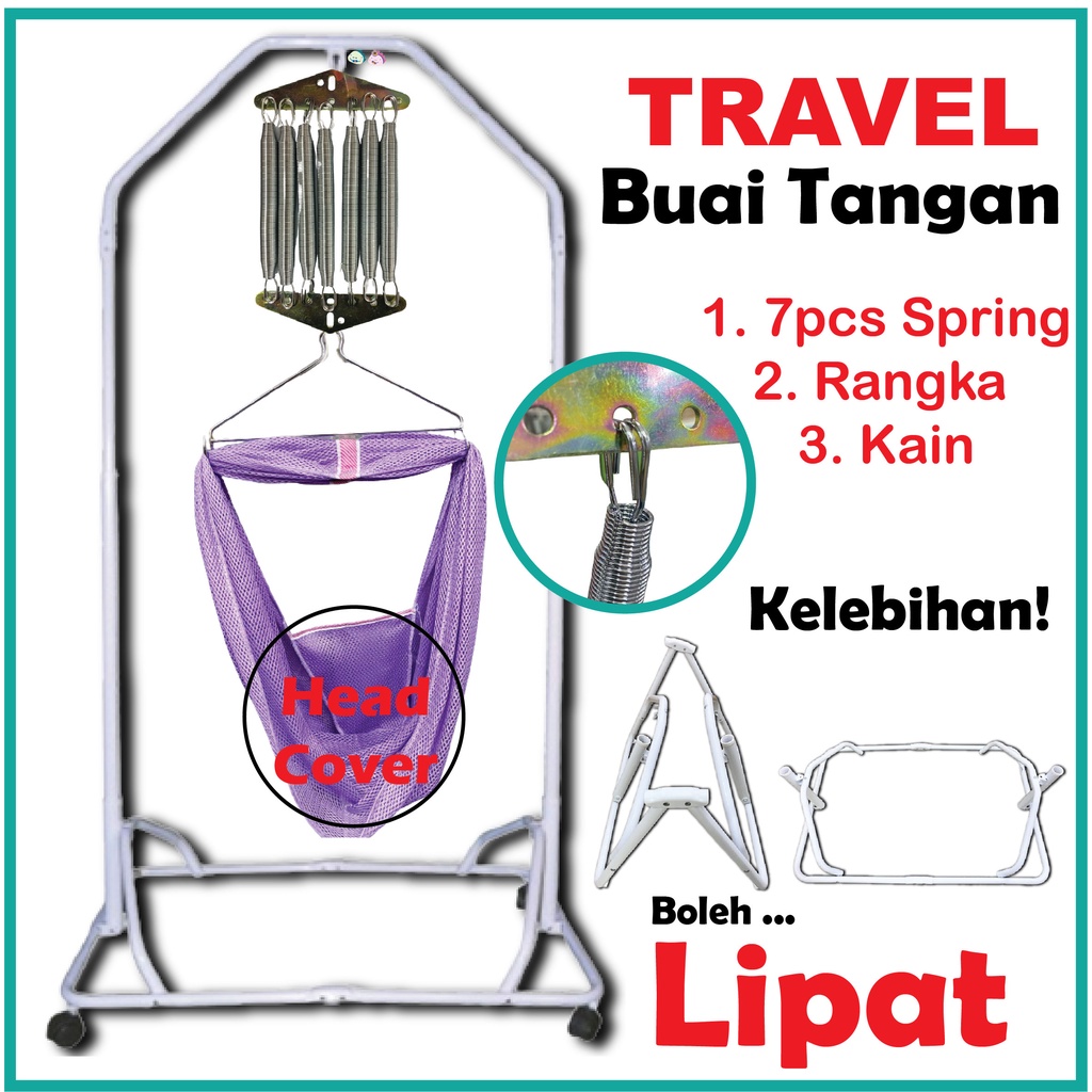 VIVA Spring Cot Rangka Buaian Boleh Lipat POMA Baby Cradle Electronic ...