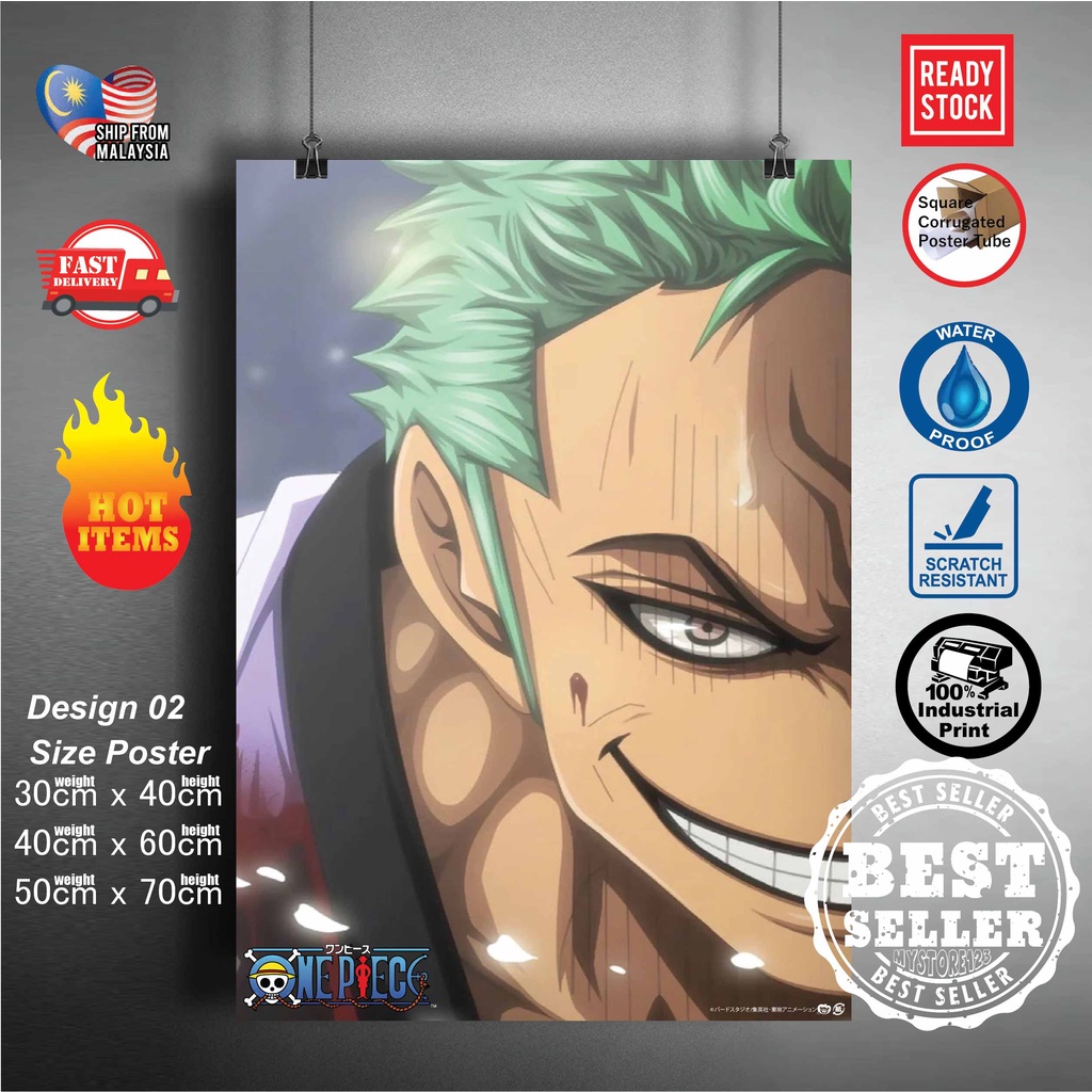 【READY STOCK】One Piece Poster Luffy Mugiwara Straw Hat Yonko Kaido Zoro