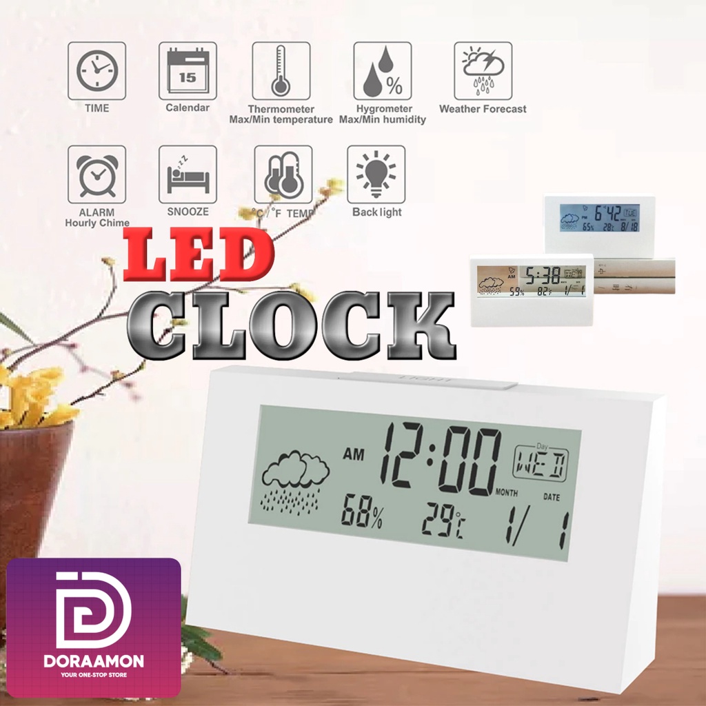 BIG Screen LED Clock Digital Desktop Alarm Clock, Calendar, Temperature
