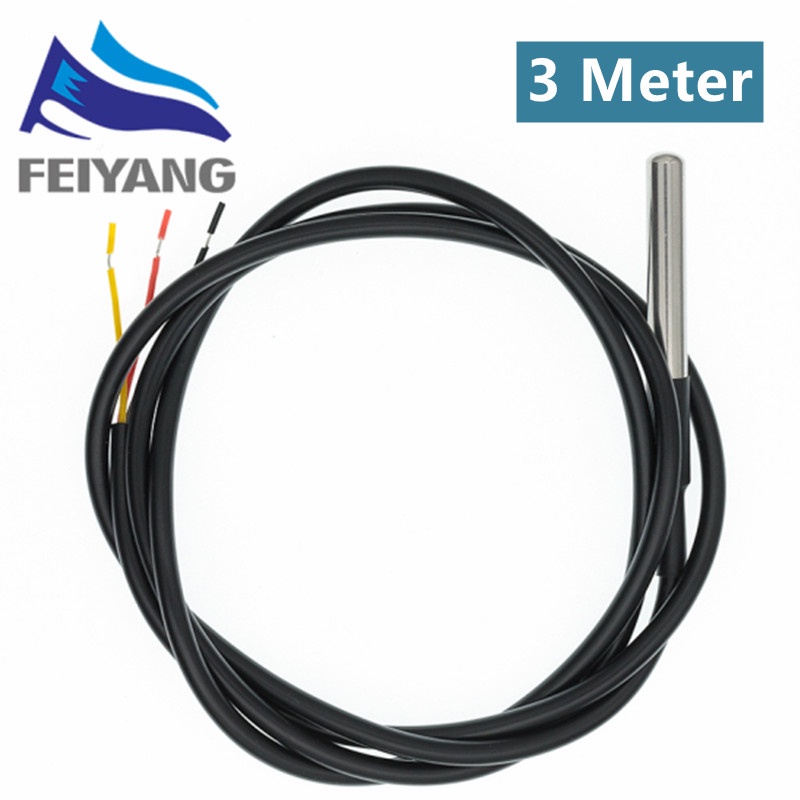 DS18B20 Temperature Sensor Module Kit Waterproof 100CM Digital Sensor ...
