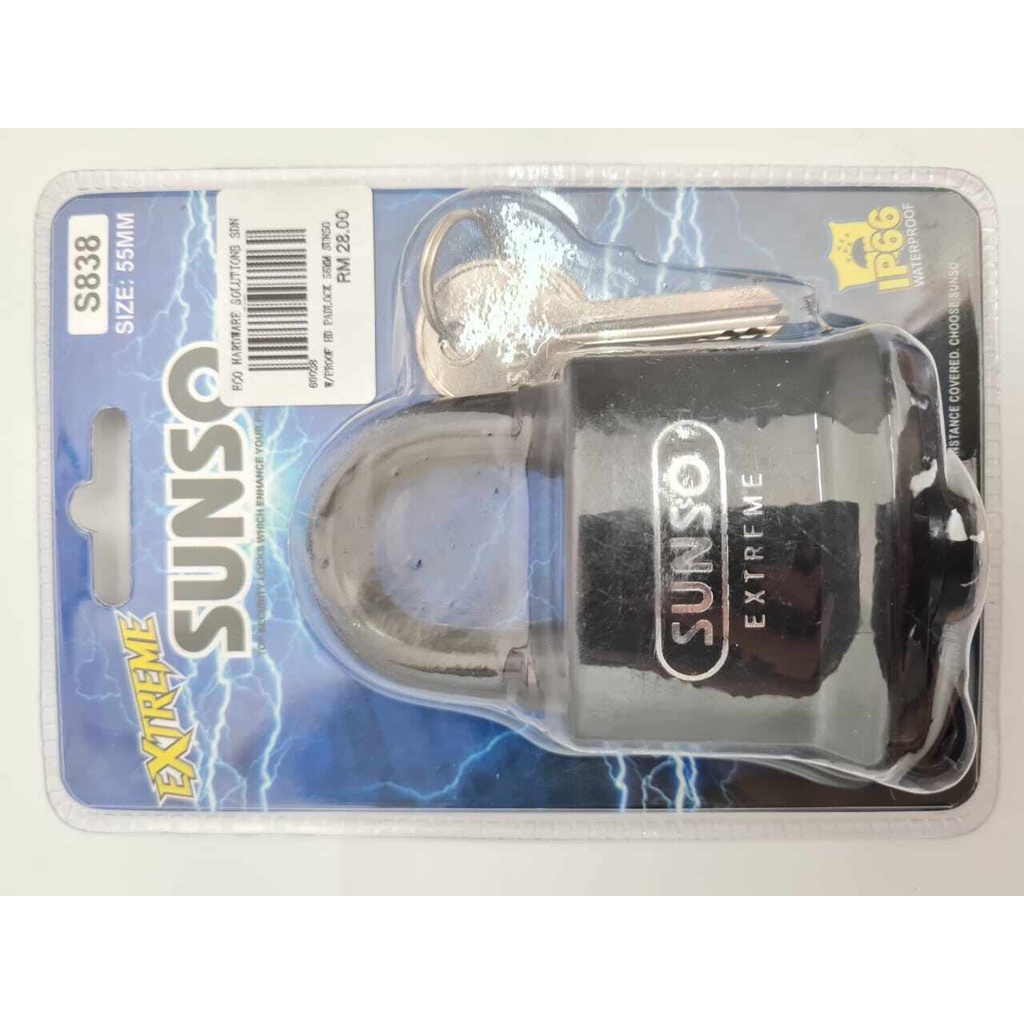 SUNSO EXTREME WATERPROOF HEAVY DUTY PADLOCK 55MM | Shopee Malaysia