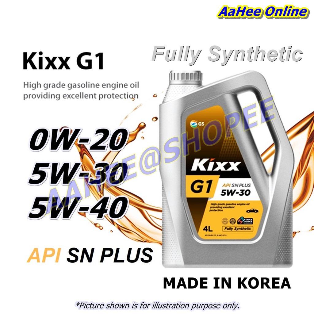Kixx G1 0W-20 5W-30 5W-40 Fully Synthetic Engine Oil KOREA GS Caltex ...