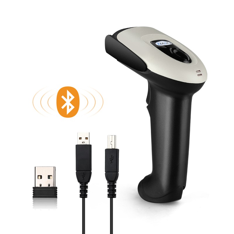 Evnvn Bluetooth 2.4GHz Wireless Wired Connection Handheld 1D Bar Code ...