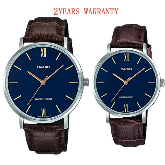 Casio Couple Watch [2YEARS WARRANTY] Original MTP-VT01L-2B & LTP-VT01L ...