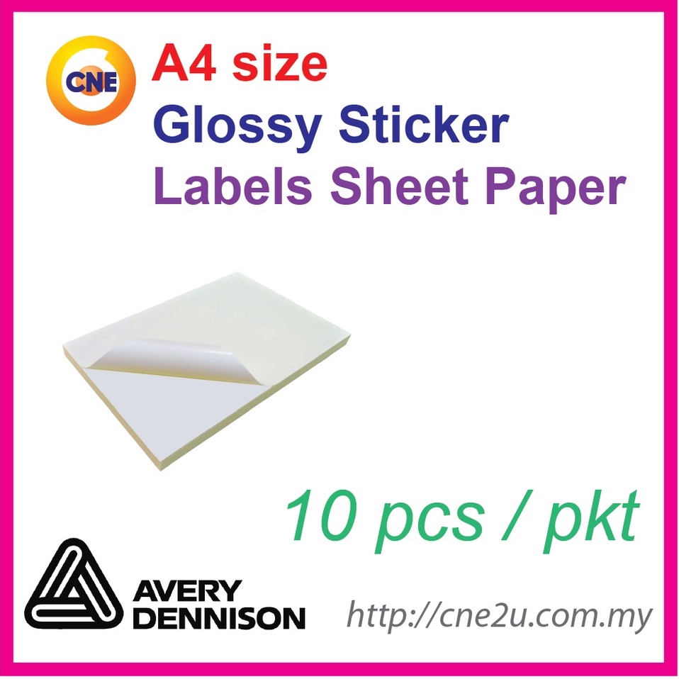 Avery Dennison Fasson A4 Size Glossy Sticker Labels Sheet Paper (Grade ...