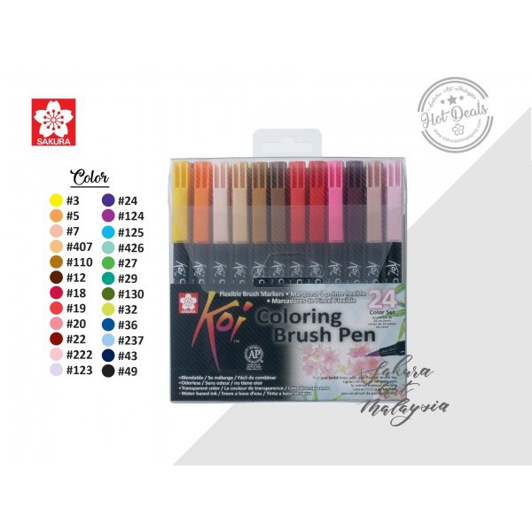 Koi Coloring Brush Pen 24-Color Set