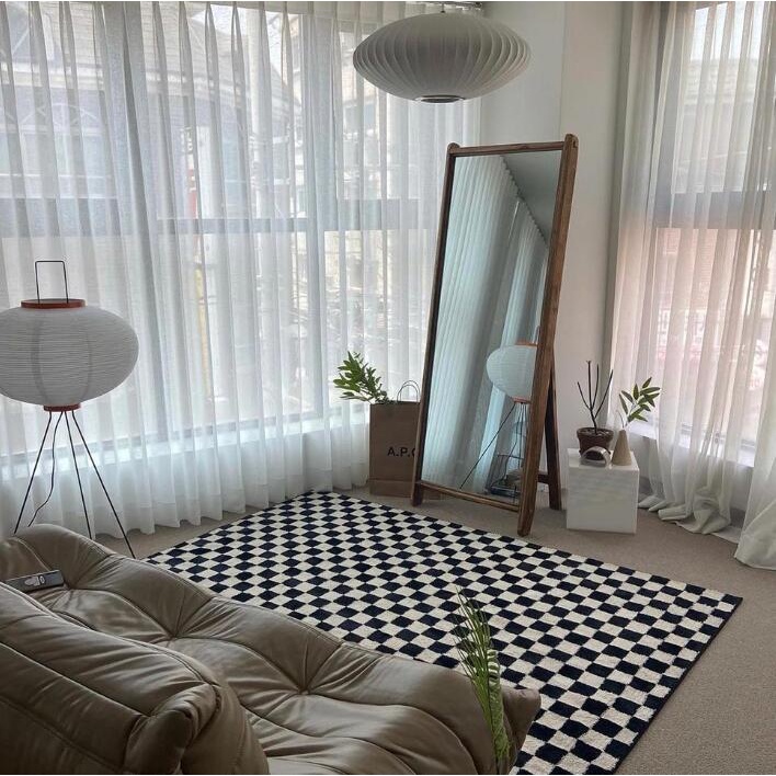 Customized Size carpet Checkerboard Living Room Coffee Table Green