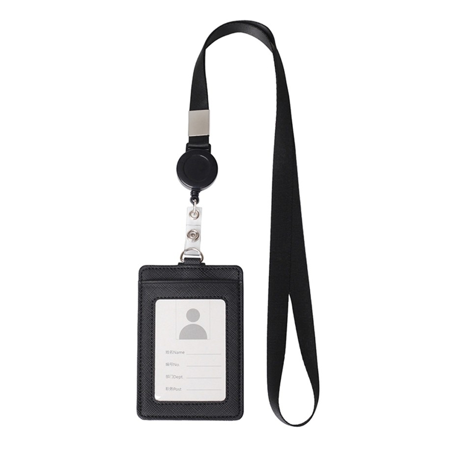 PU Leather Badge Card ID Holder With Lanyard (Ready Stock) | Shopee ...