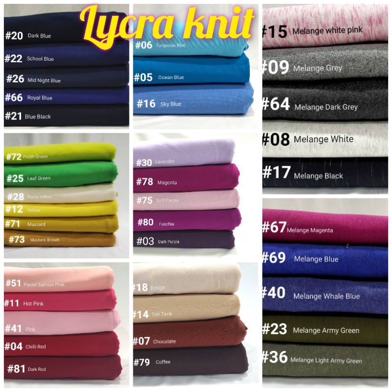 Cotton LYCRA Half (Setengah) meter 903888 Fabric All