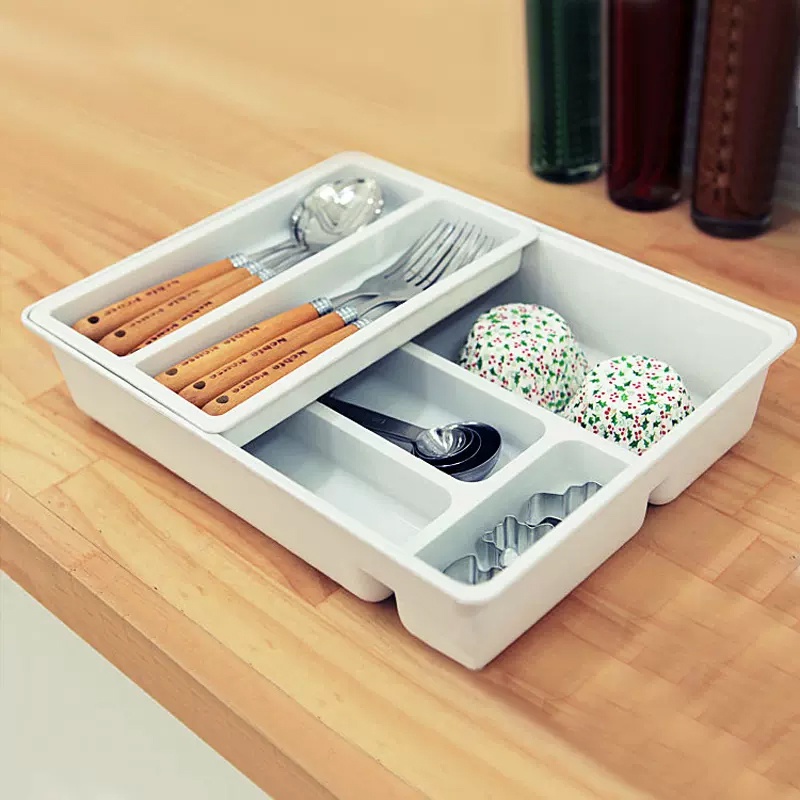 (RANDOM SEND COLOR) 2 Layer Spoon And Fork Tray Chopstick Holder Spoon