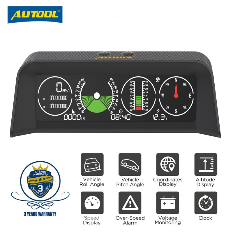 AUTOOL X90 Car GPS Hud Head-Up Display SUV Off-Road Gradient Gauge ...