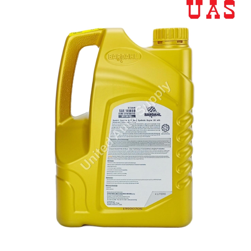 BARDAHL 10W40 SAE Semi Synthetic MXP Engine Oil (4 Liter) | Shopee Malaysia