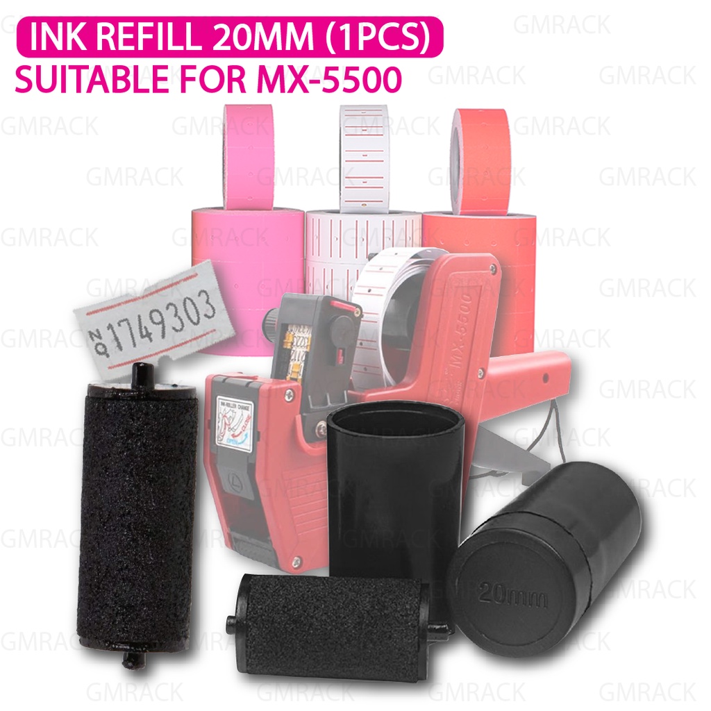 [GMRACK] REFILL INK 1 PCS 20MM / 18MM MX5500 MX6600 PRICE LABEL GUN ...