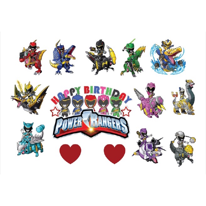 POWER RANGERS CHIBI cake topper cupcake topper deco paper birthday ...