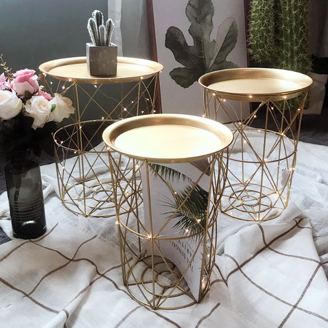 Nordic wrought iron tray small table