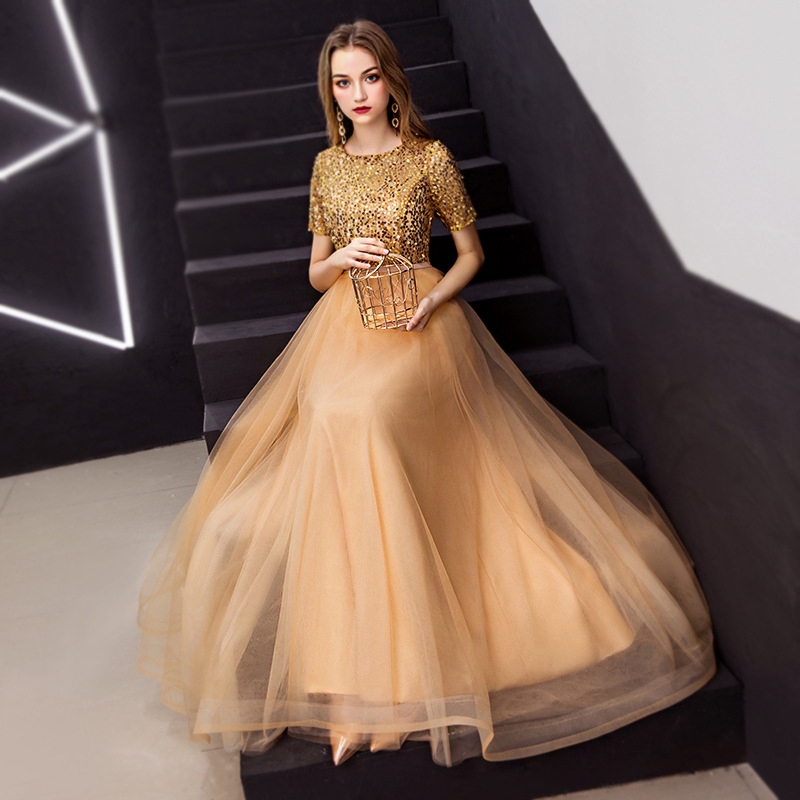 Golden party wear dresses hotsell