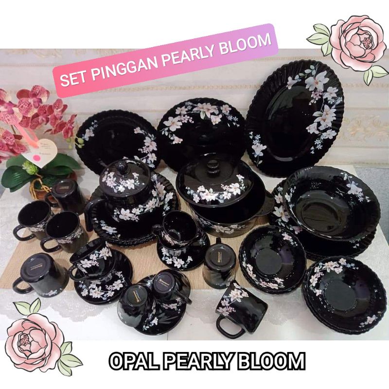 GIACOMO SET PINGGAN PEARLY BLOOM OPAL / SET PINGGAN VIRAL / BLACK ...