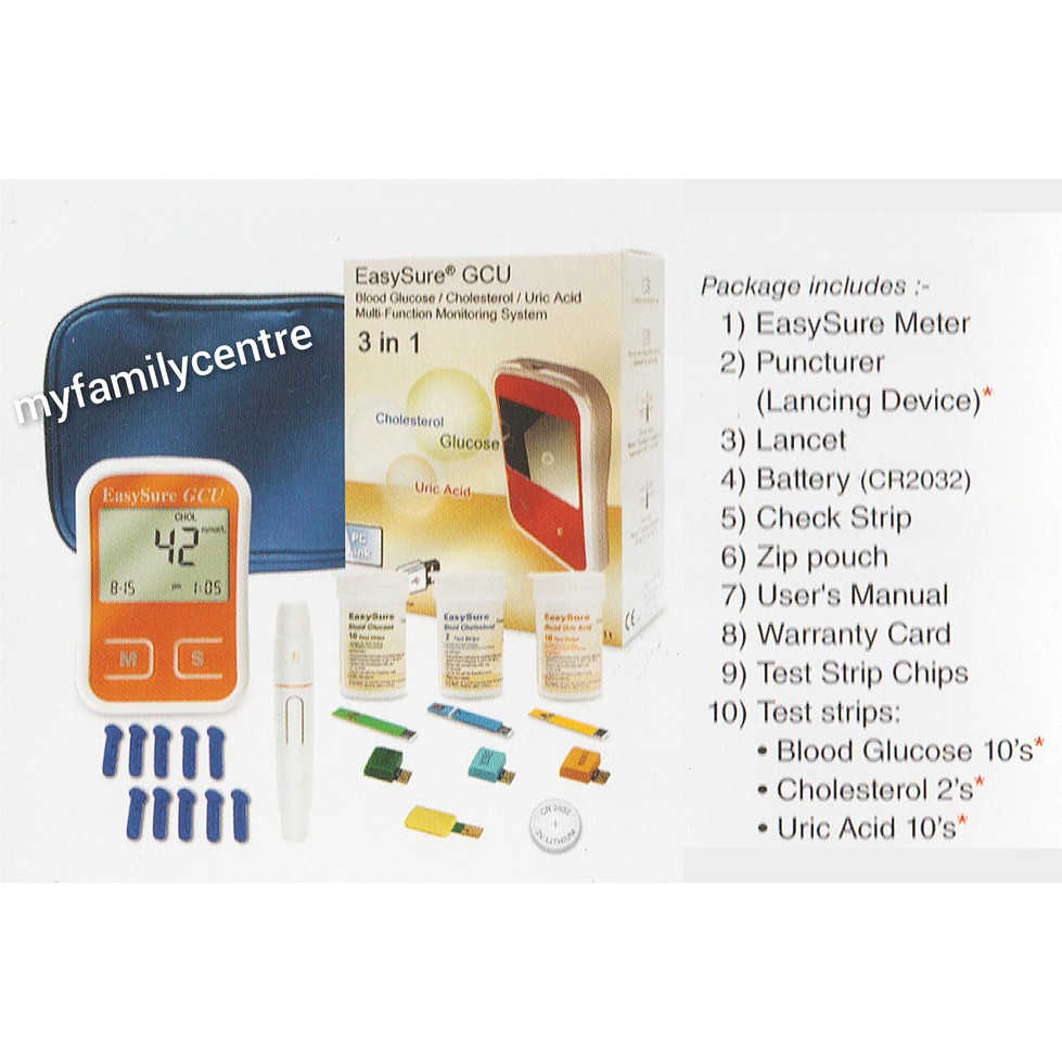 EasySure GCU 3-in-1 Multi-Function Monitoring System for Cholesterol ...
