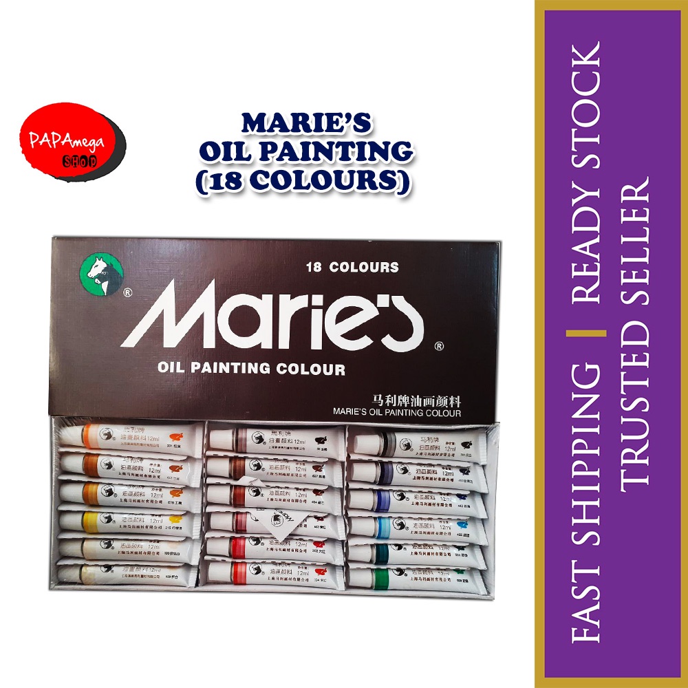 MARIE'S OIL PAINTING COLOURS (18 COLOURS) Shopee Malaysia