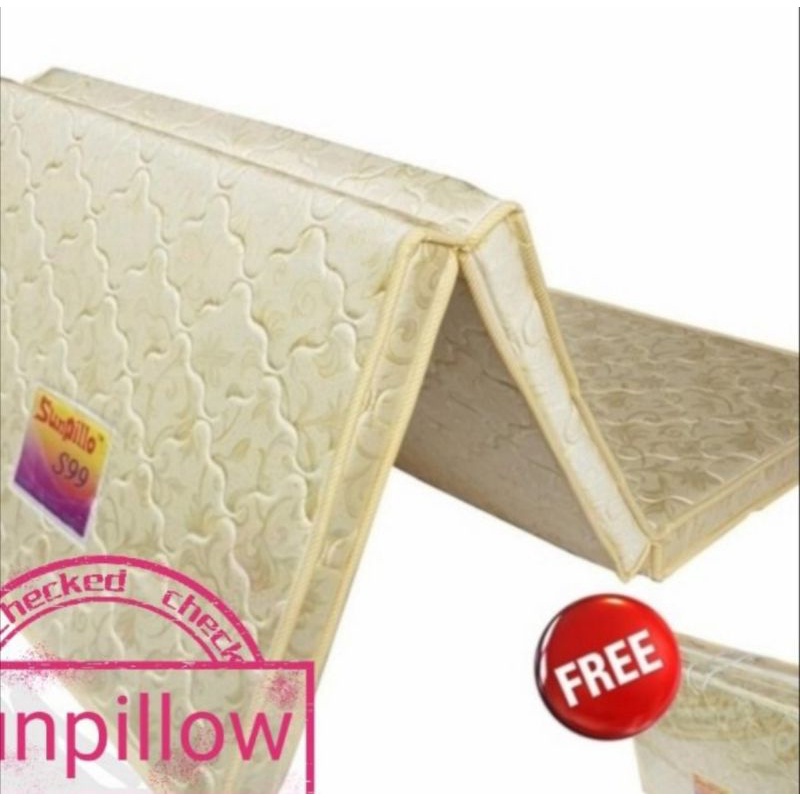 Sunpillow S99 Latex Feel Rubber Foamtilam Bujang Lipat Foldabe Synthetic Rubber Single Mattress