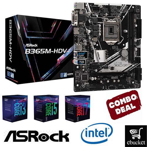 ASRock B365MHDV mATX Intel Motherboard + Intel CPU Combo Promo