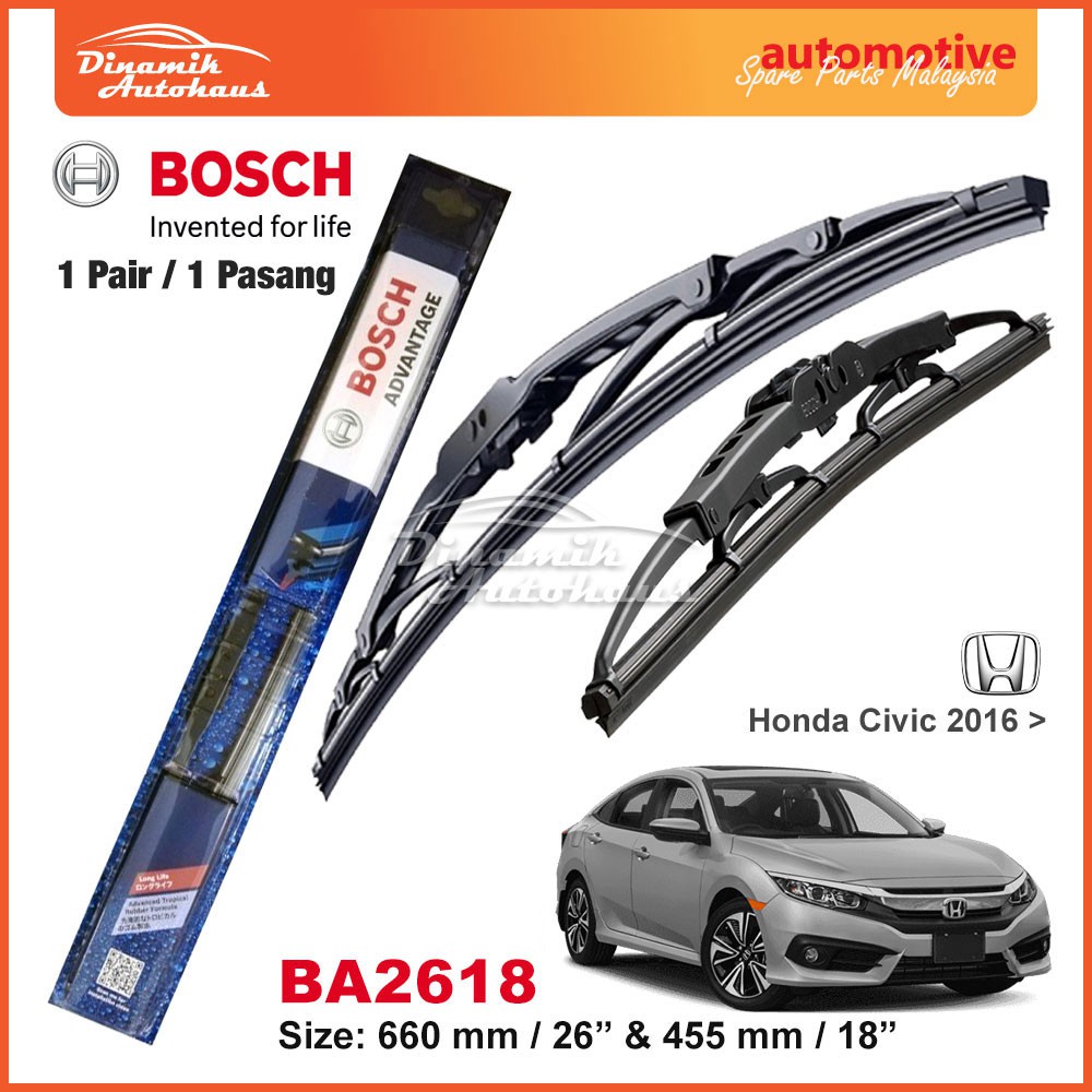 Honda civic shop 2016 wiper size