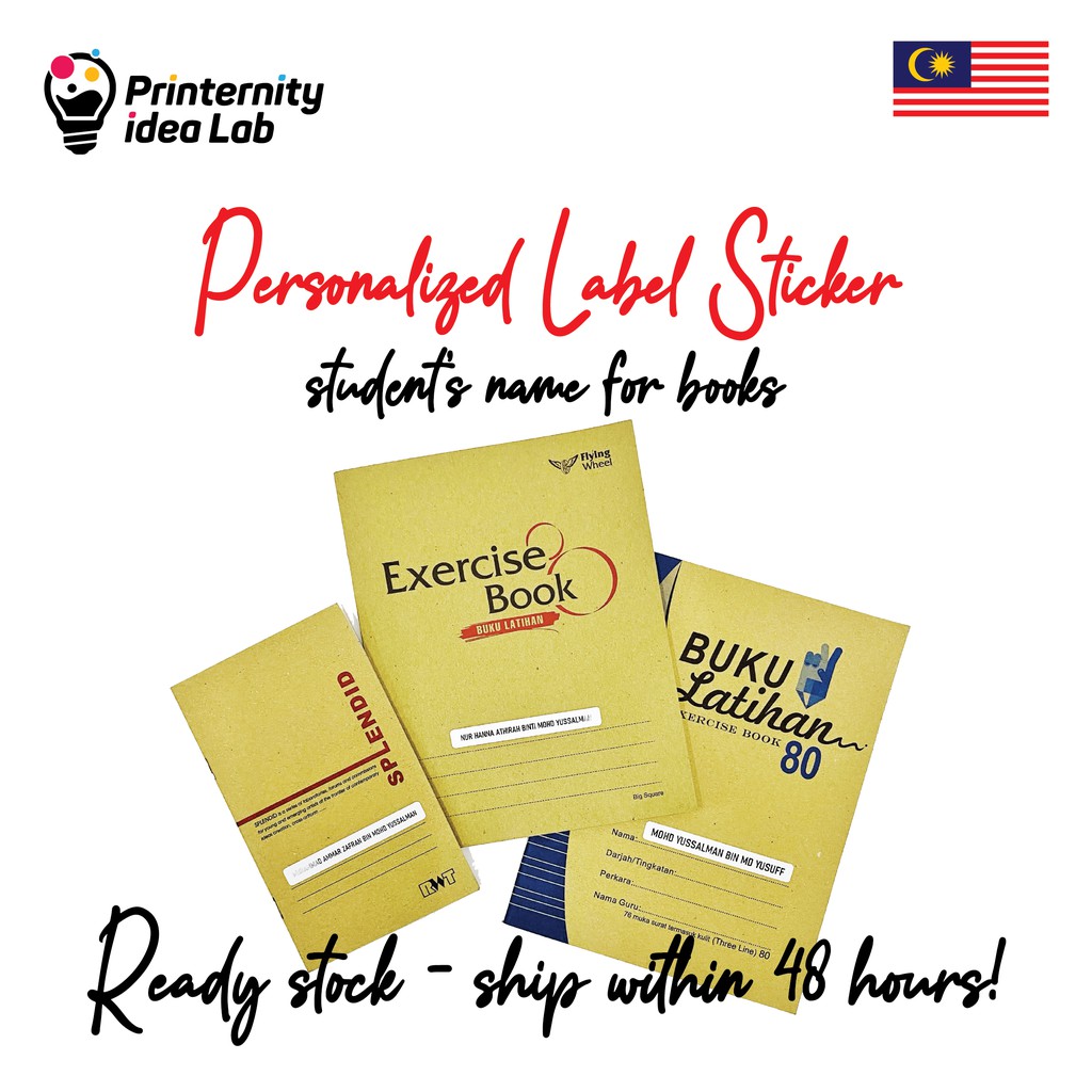 Name Sticker Student Label Nama dan Kelas Murid Pelajar | Shopee Malaysia