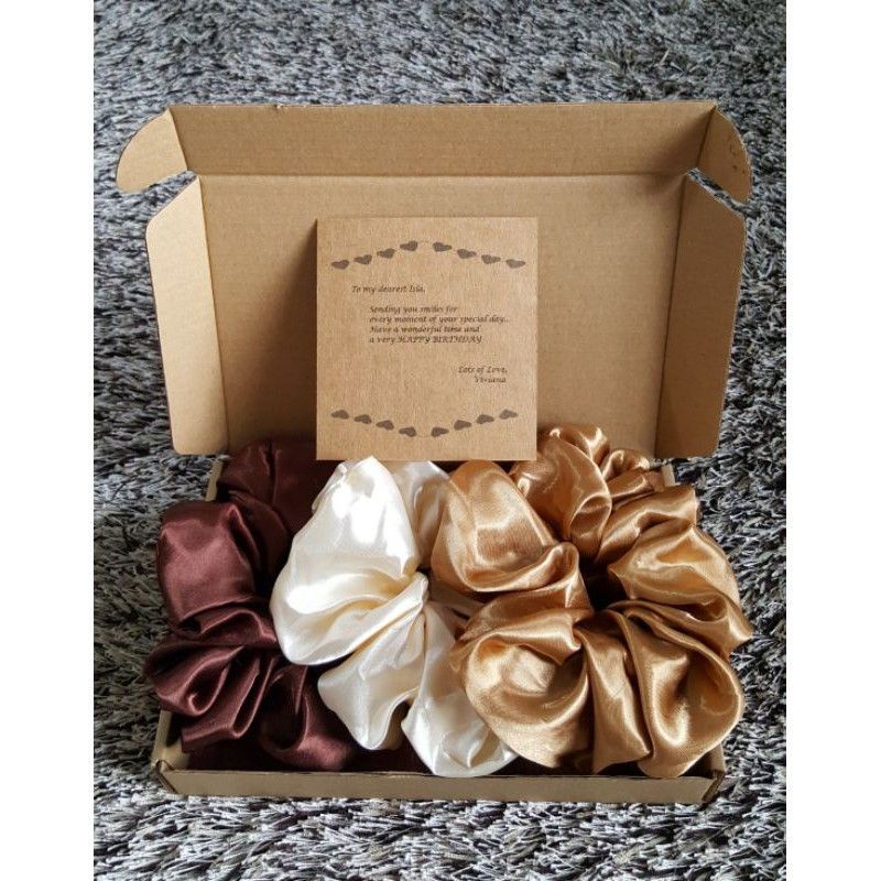 Satin Scrunchies Gift Box (3pcs box or 5pcs box) | Shopee Malaysia