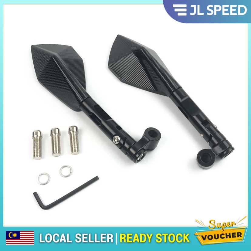 UNIVERSAL ALLOY SIDE MIRROR SET [ BLACK ] Y15ZR LC135 RS150R DASH VF3I