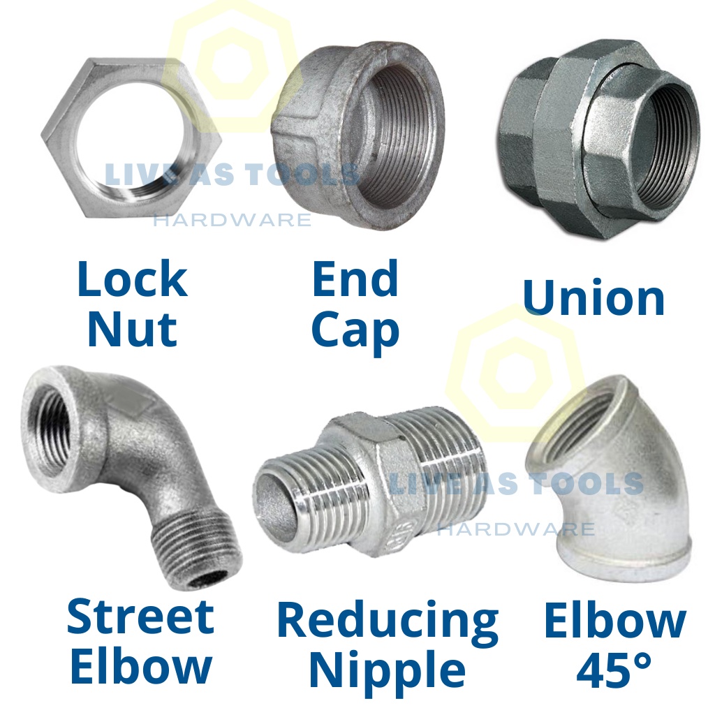 [GI Fitting] 2'' 50mm Galvanized Iron Besi/ Pipe Fitting/ lock nut ...