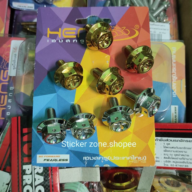 Cylinder head bolts flower type heng raider 150 carb (SOLD IN SET 4 PCS