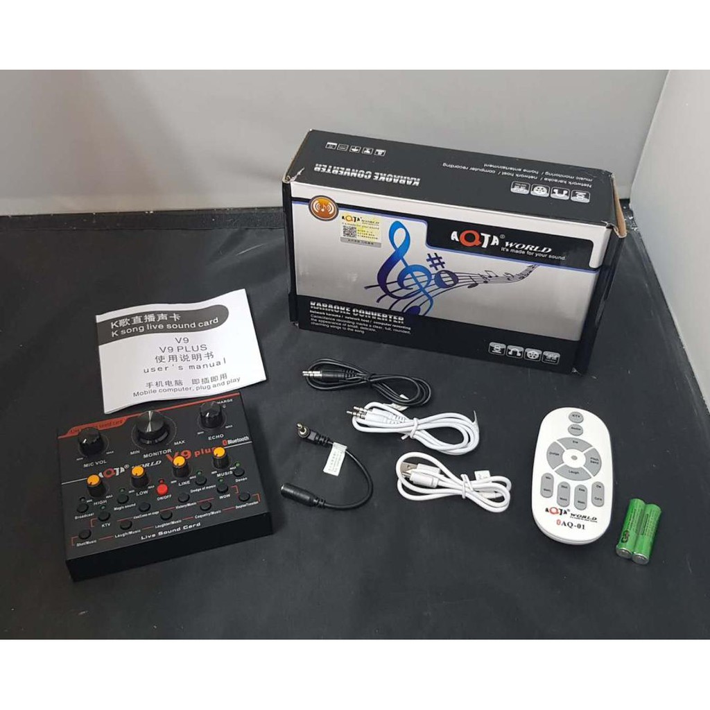 (Ready Stock) V9 Plus professional live sound card microphone sound