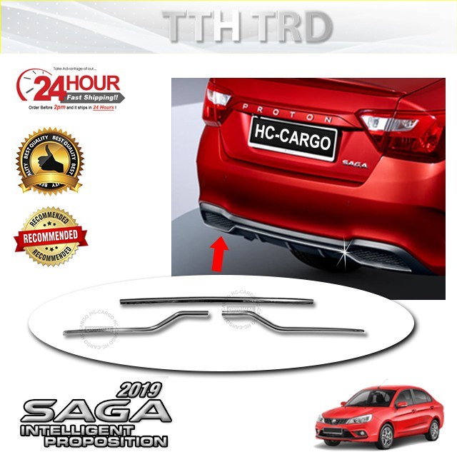Proton Saga 2019 - 2025 SAGA VVT Rear Bumper Garnish Stainless steel ...