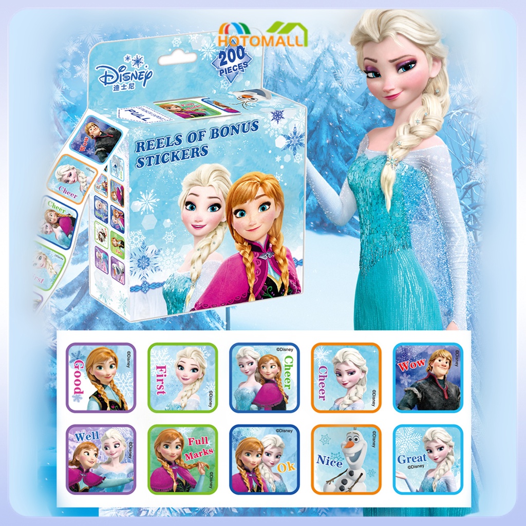 200pcs Children Sticker Roller Disney Cartoon Sticker Frozen Elsa Sofia ...
