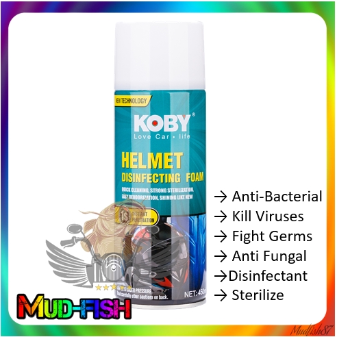 KOBY HELMET DISINFECTIONG FOAM SPRAY (PENCUCI HELMET) 450ML | Shopee ...