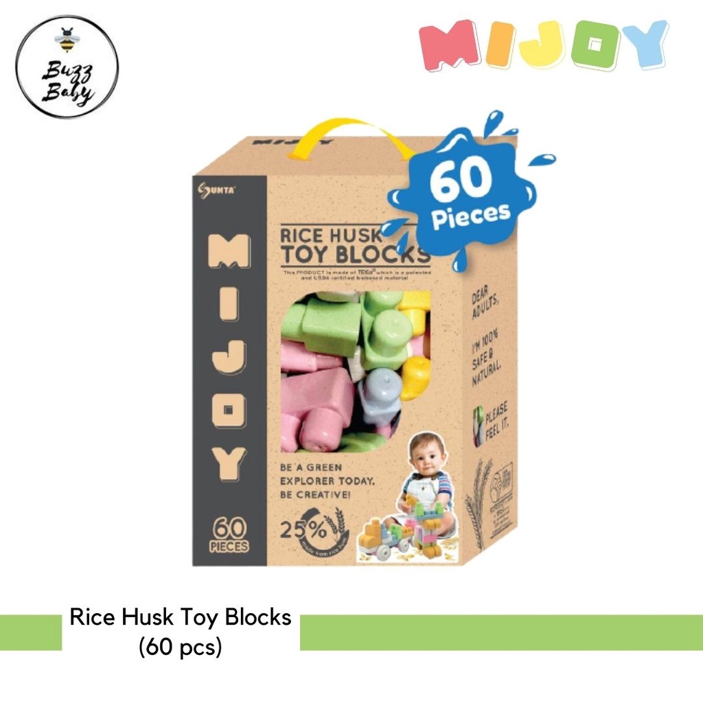 Mijoy Rice Husk Toy Blocks (60 pcs) | Shopee Malaysia