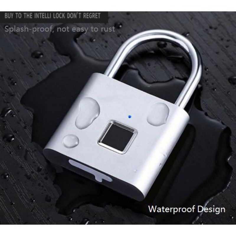 🔴 USB Smart Fingerprint Scanner Padlock AntiTheft Protection Lithium