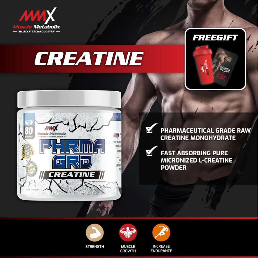 MMX CREATINE 300 GRAM WATER RETENTION BULKING,MUSCLE GROWTH,BESARKAN