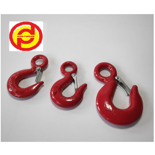 1/2 -3Ton WLL Swivel Eye Hook with Safety Latch Alloy Steel Drop Forged ...