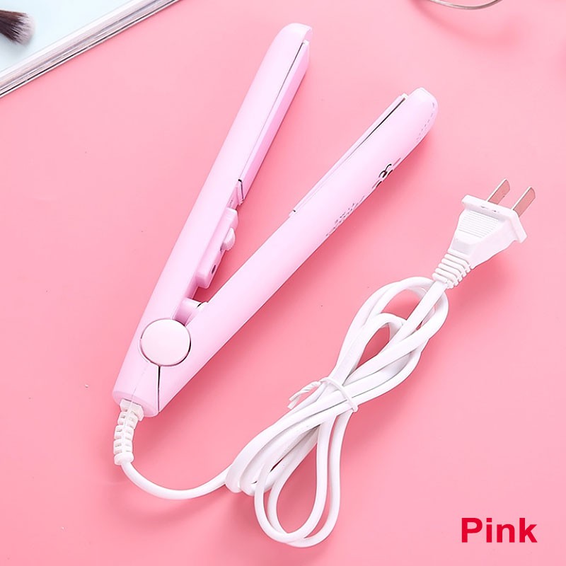 𝟮 𝗜𝗡 𝟭 》 Mini Portable Travel Wet Dry Electric Hair Straightener Curler ...